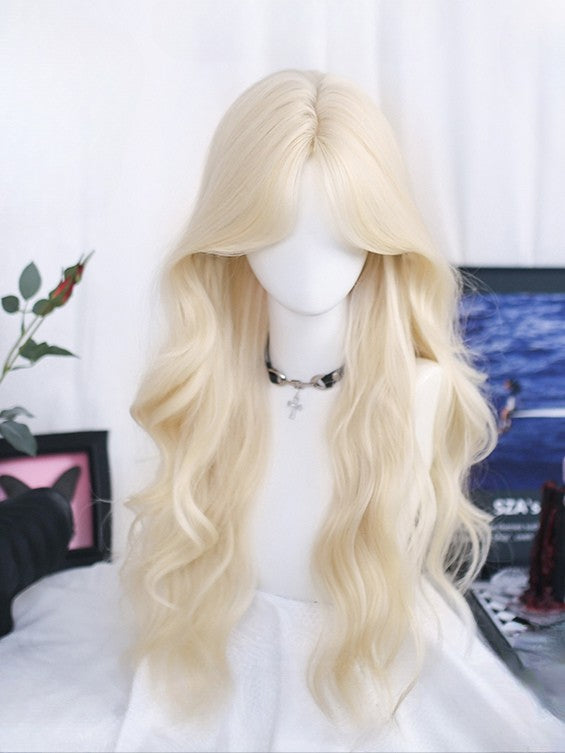 Length 70CM Wavy Bangs Wig Curtain Blonde With