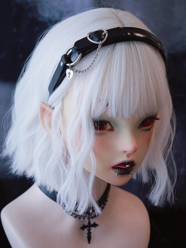 With Charm Gothic Black Decorated Buckle Heart KC