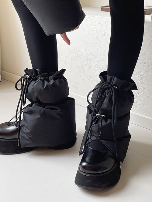 White/Grey/Black Drawstring Thicken Leg Warmers
