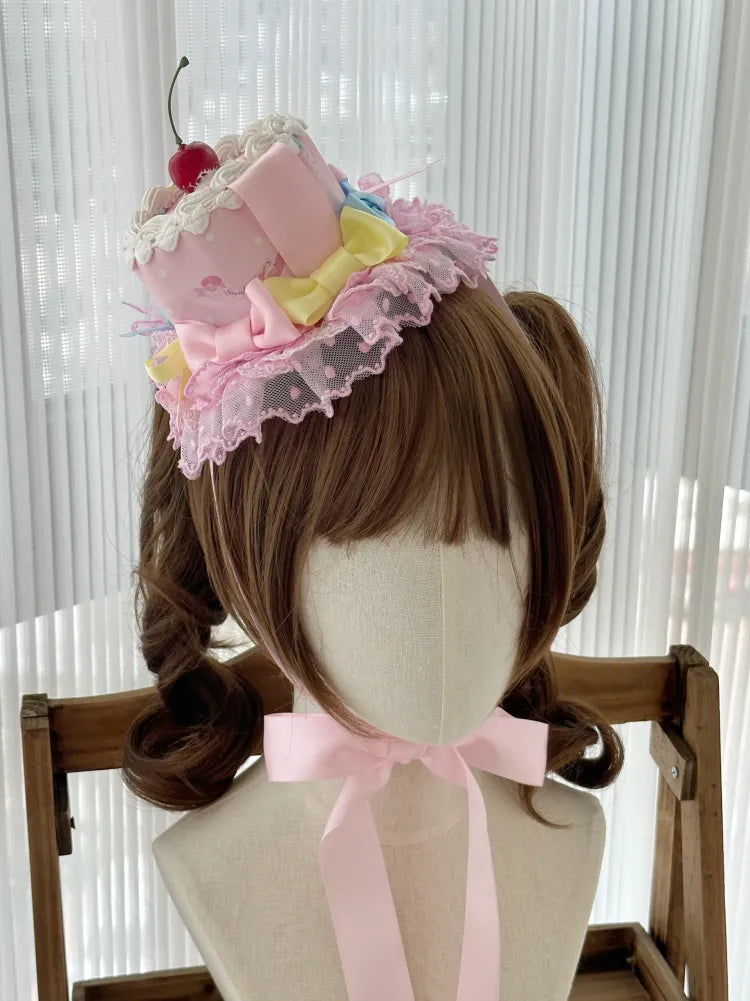 Rosa süßer Lolita-Kuchen-Minihut