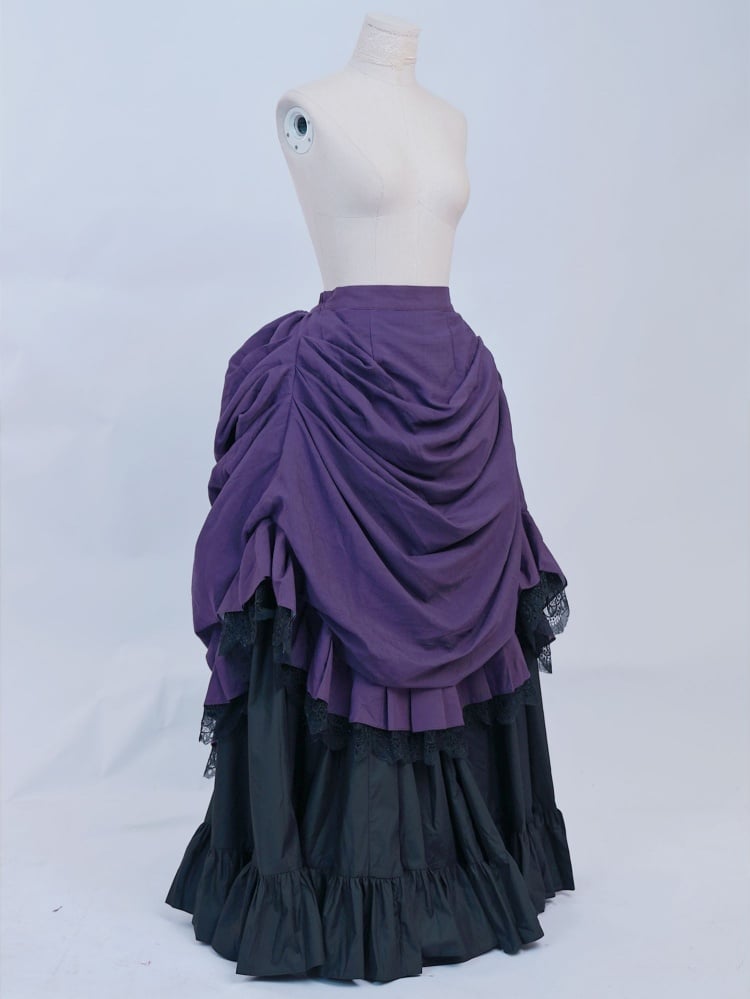 Lila Hemd Schwarz Entbeintes Weste-Rock-Set