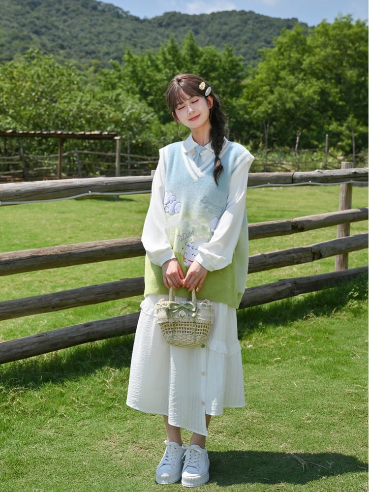 White Asymmetrical Hem Skirt