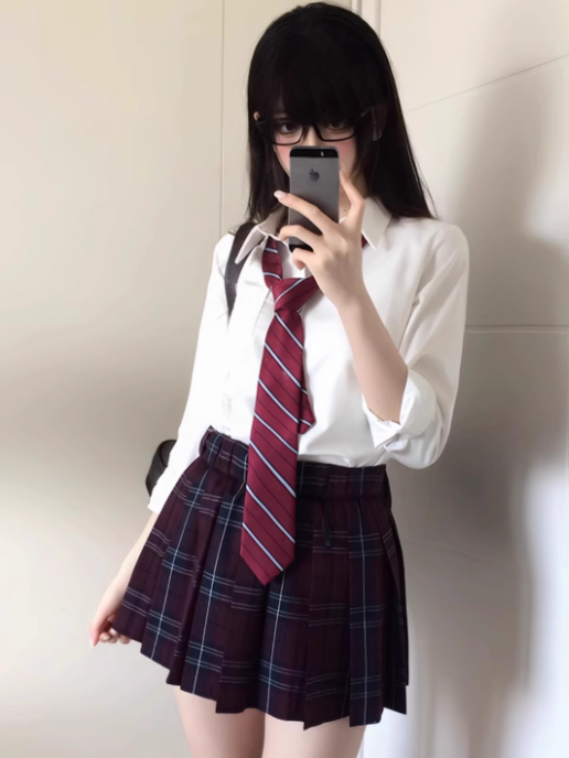 Muster JK Plaid Rot Uniform Rock 45CM Plissee