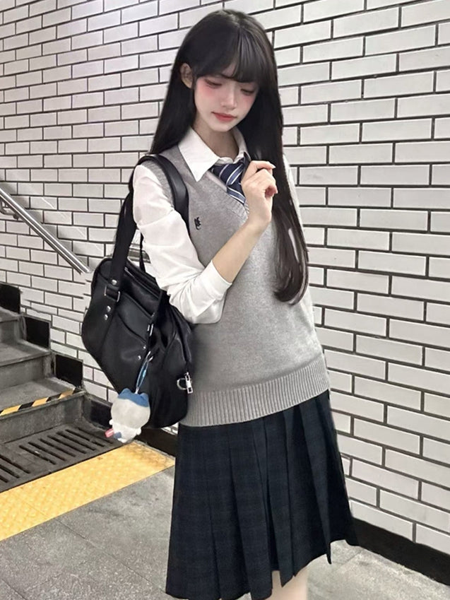Buchstabenoptionen 8 Preppy Uniform Weste JK Farbe Stickerei Stil