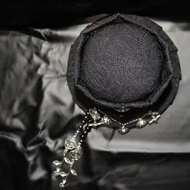 Mini Rosette Black/Red Charm Beaded Hat Design