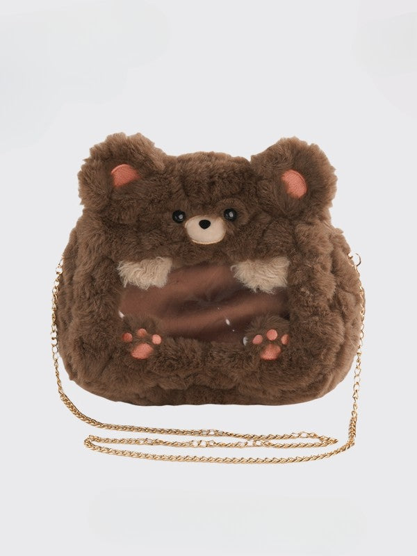 Bear Bag Cute Crossbody Brown Ita Plush