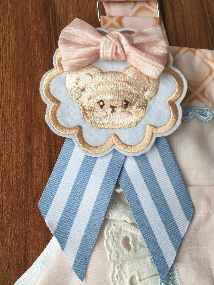 Blaue Bären-Stickerei-Brosche
