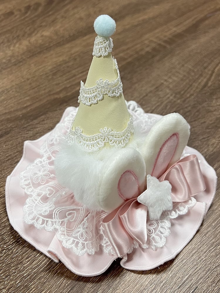 und Eis Mini Creme / Rosa Blau Plüsch Ohren Hase Gelbe Mütze