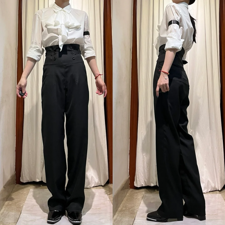 Schwarzer Korsettgürtel mit hoher Taille, Ouji-Lolita-Hose