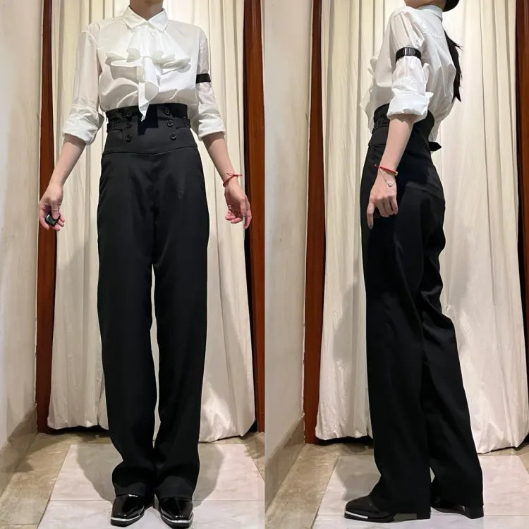 Black Belt Fashion Lolita Pants Ouji Corset High Waist