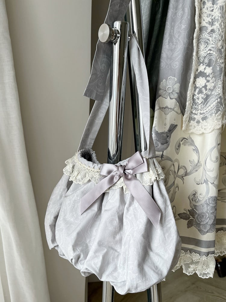 Pink Bag Gray Blue Hand /