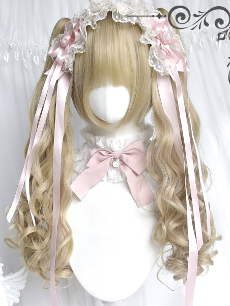 + Wigs Ponytails Wavy Short Bangs Two Blonde Long Claw With
