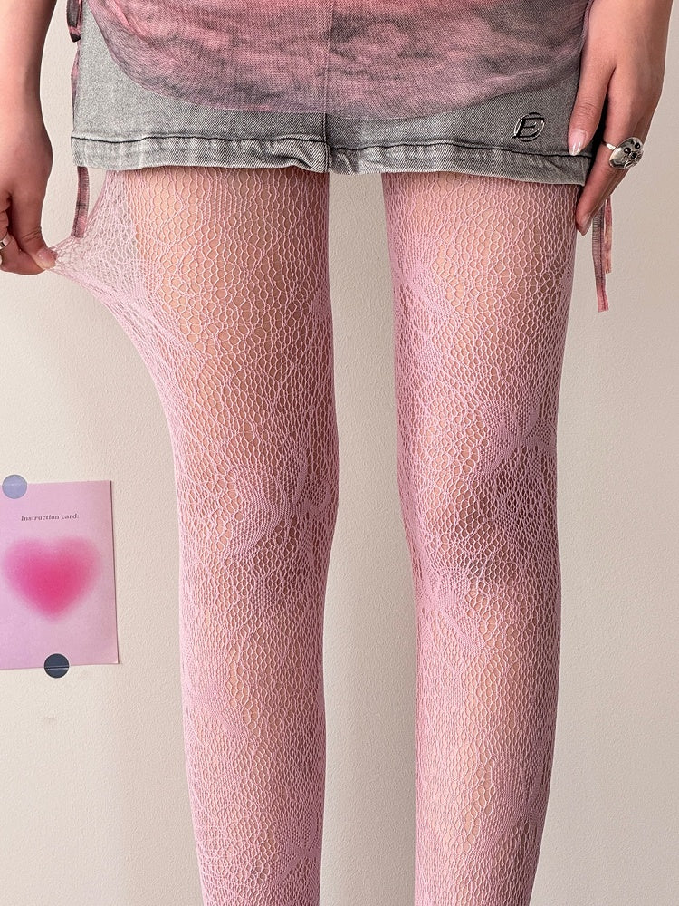 Y2K Options Tights Design Color Butterfly 7 Hollow-out