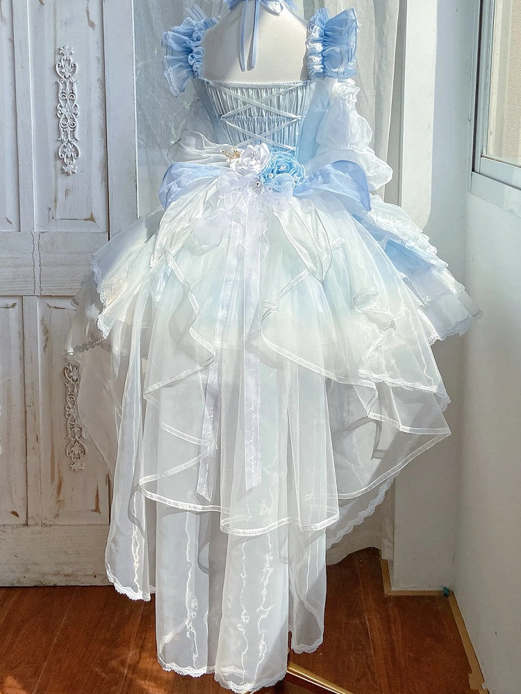 Layered Balletcore Theme Blue Princess Lolita Dress Skirt Tulip