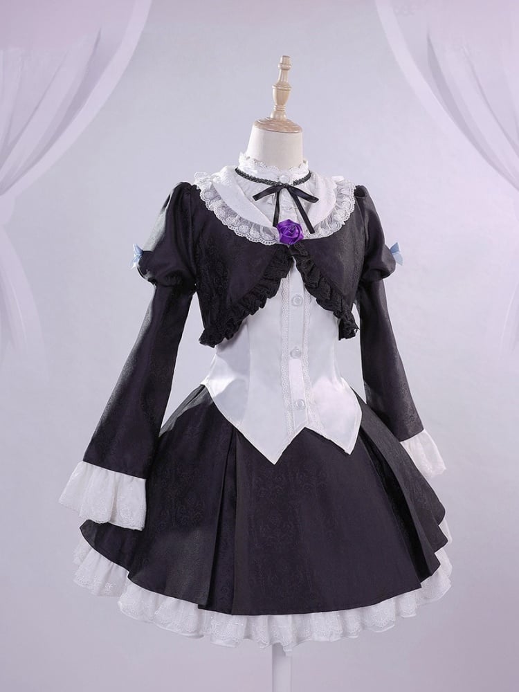 俺の妹がこんなに可愛いわけがない 白トップス+黒コート+スカート ロリータ風コスプレ衣装