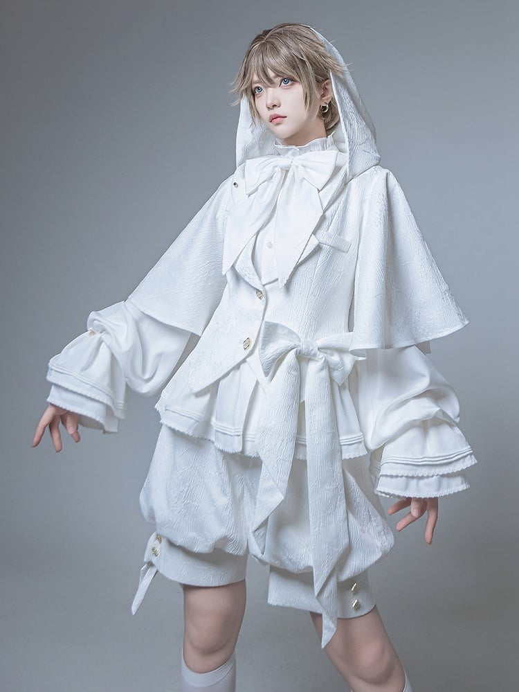 Knickerbockers Shorts Ouji Fabric Fashion Jacquard White