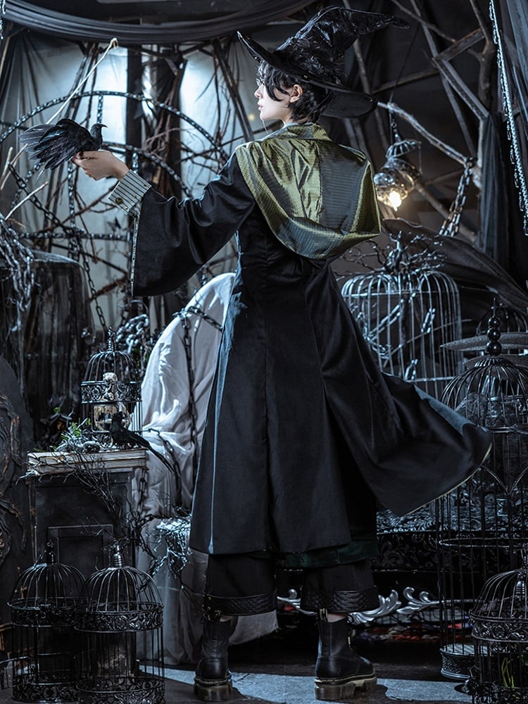 Scale PU Steampunk With Pattern Cuffs Black Pants