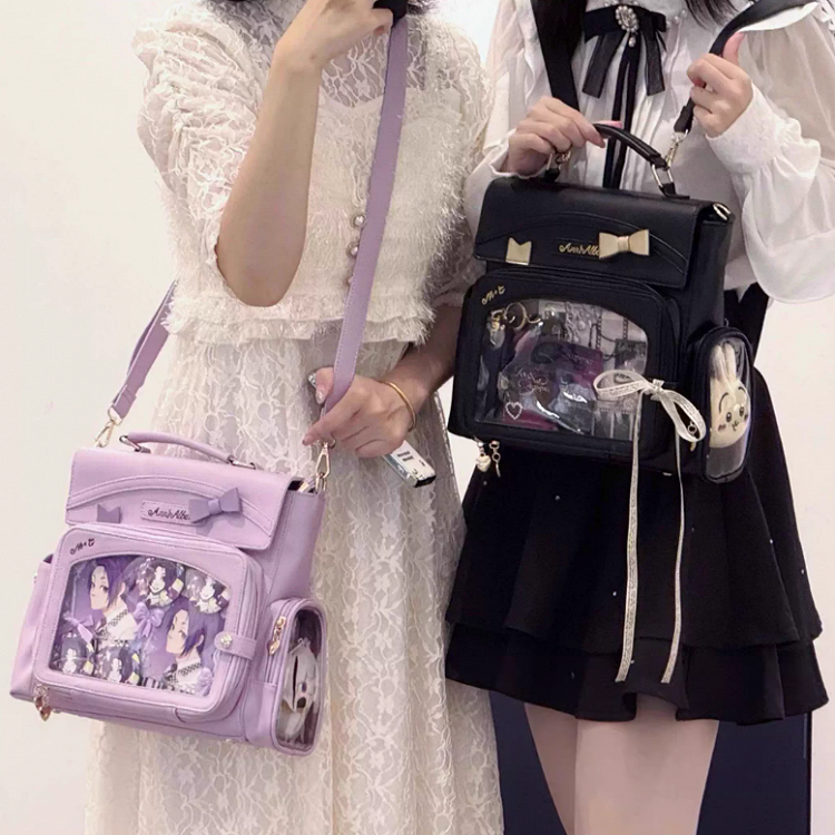 Bag And Decoration Purple Bow Ita Transparent Window 2-Way With