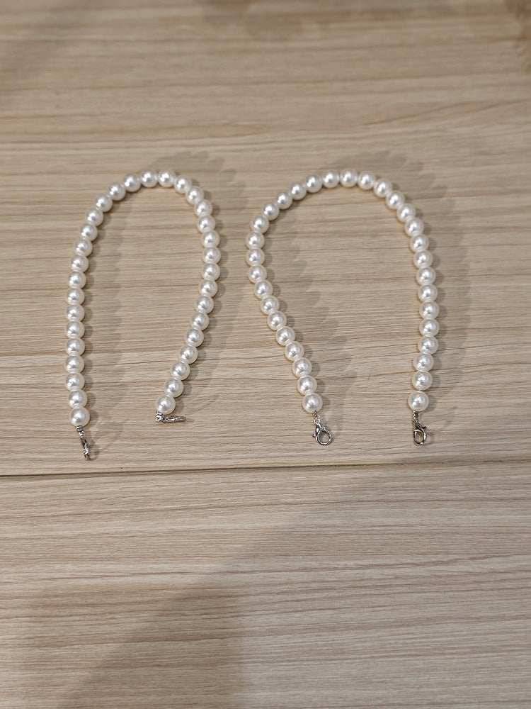 Beaded Shoulder Straps White
