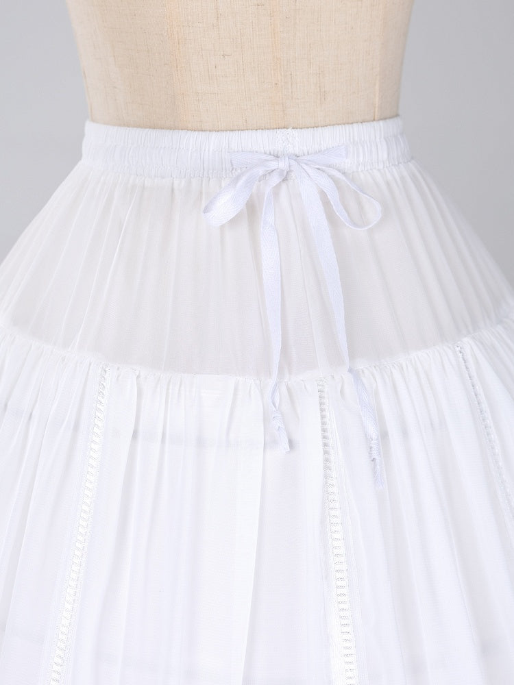 Length Fish-bone Glittering Stars Gorgeous White/Beige/Black Adjustable Petticoat