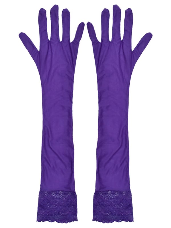 Lace Trim Gothic Punk Gloves
