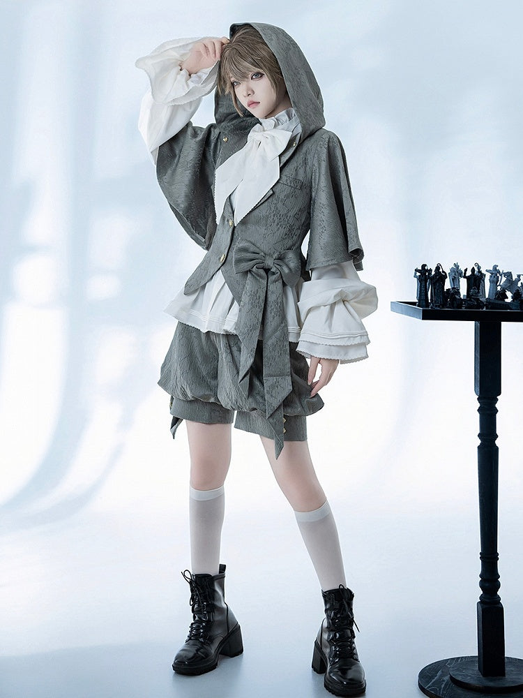 Ears Jacket Hood Gray Ouji Bunny Oversized Fashion with