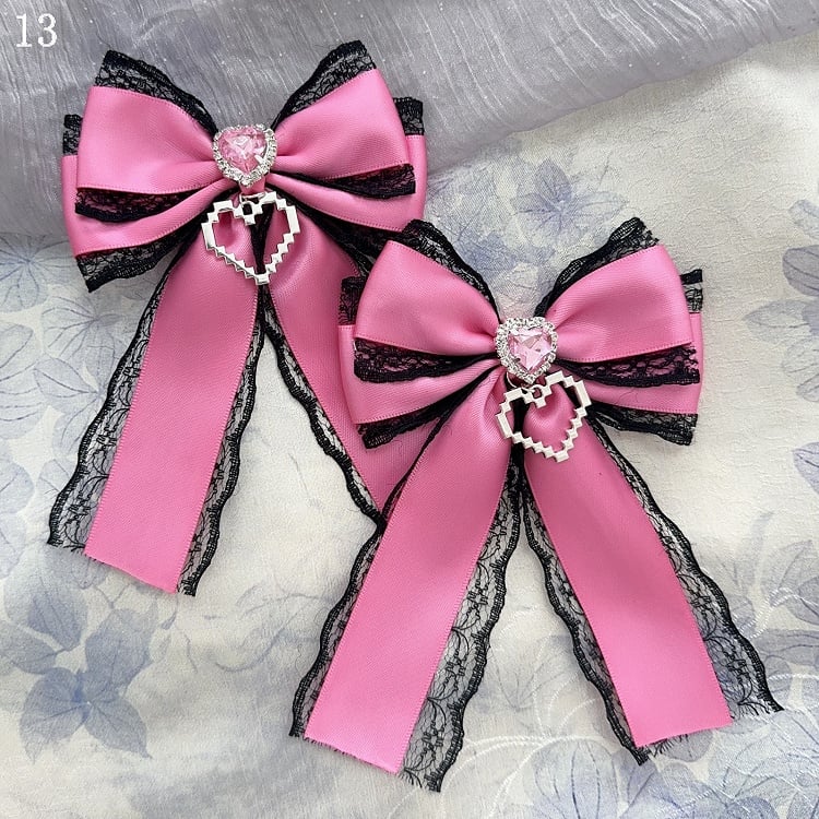 Heart Brooches Options Decorated Bowknot 15