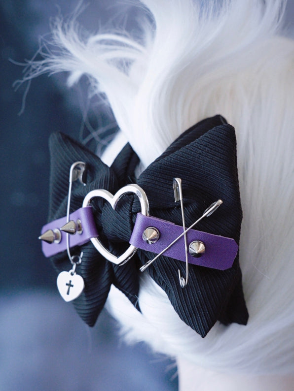 Herz Klaue Schwarz Ohrstecker Mit Und Schnalle Pins Clip Lila