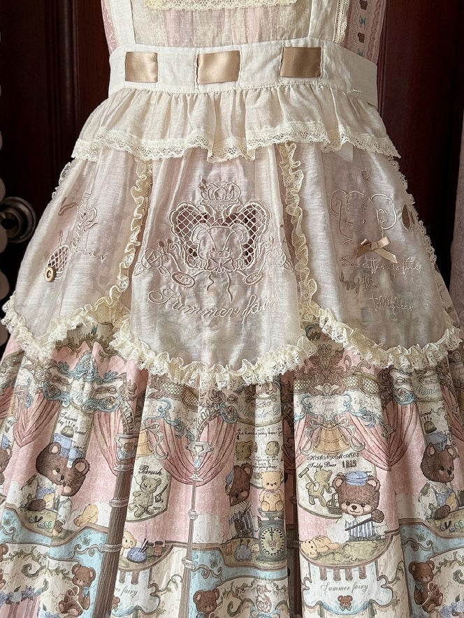 Lolita Embroidered Apron Beige