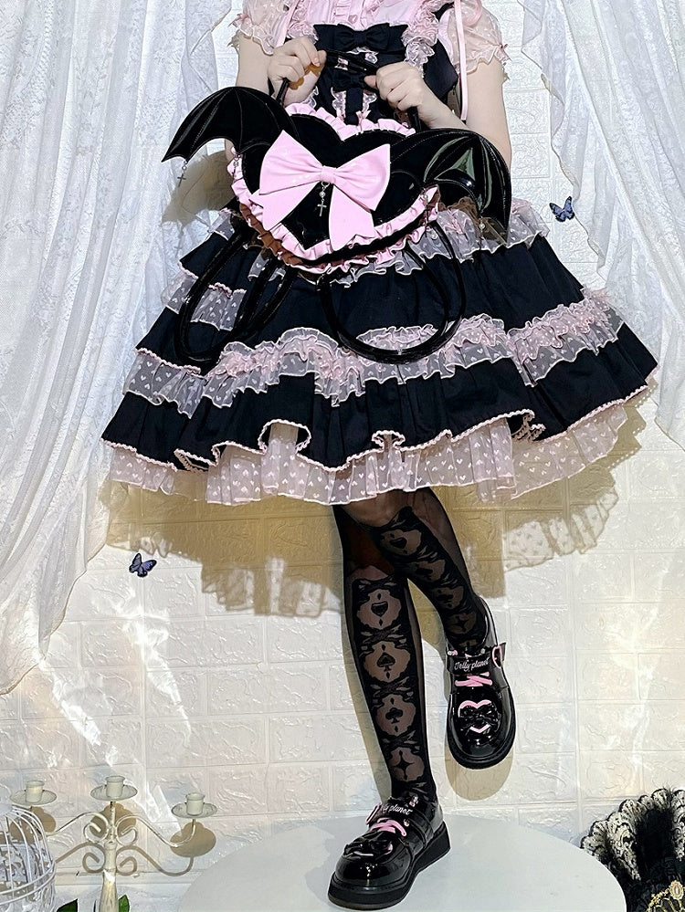 Gothic Lolita White/Black Over Knee Stockings