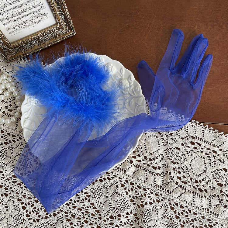 Gloves Options Shaggy 9 Tulle Cuffs Color