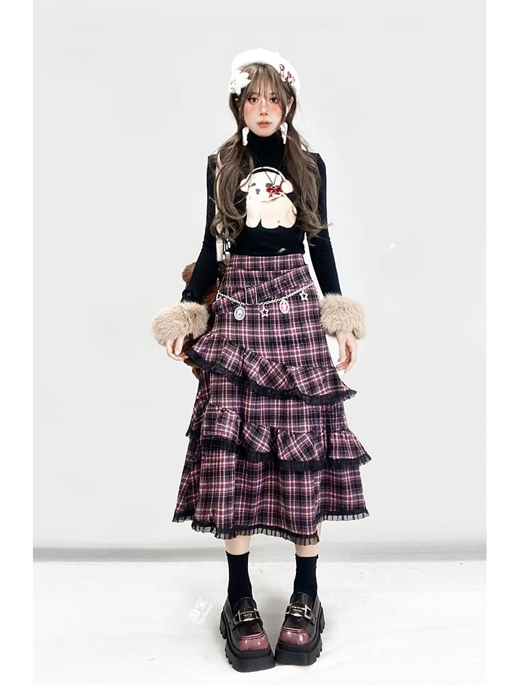 Black High Neck Puppy Top with Detachable Sleeves