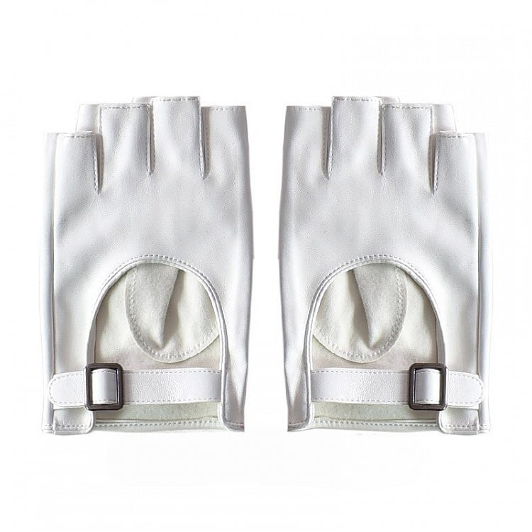 Cyberpunk Buckle Black/White/BlackWhite Finger Gloves