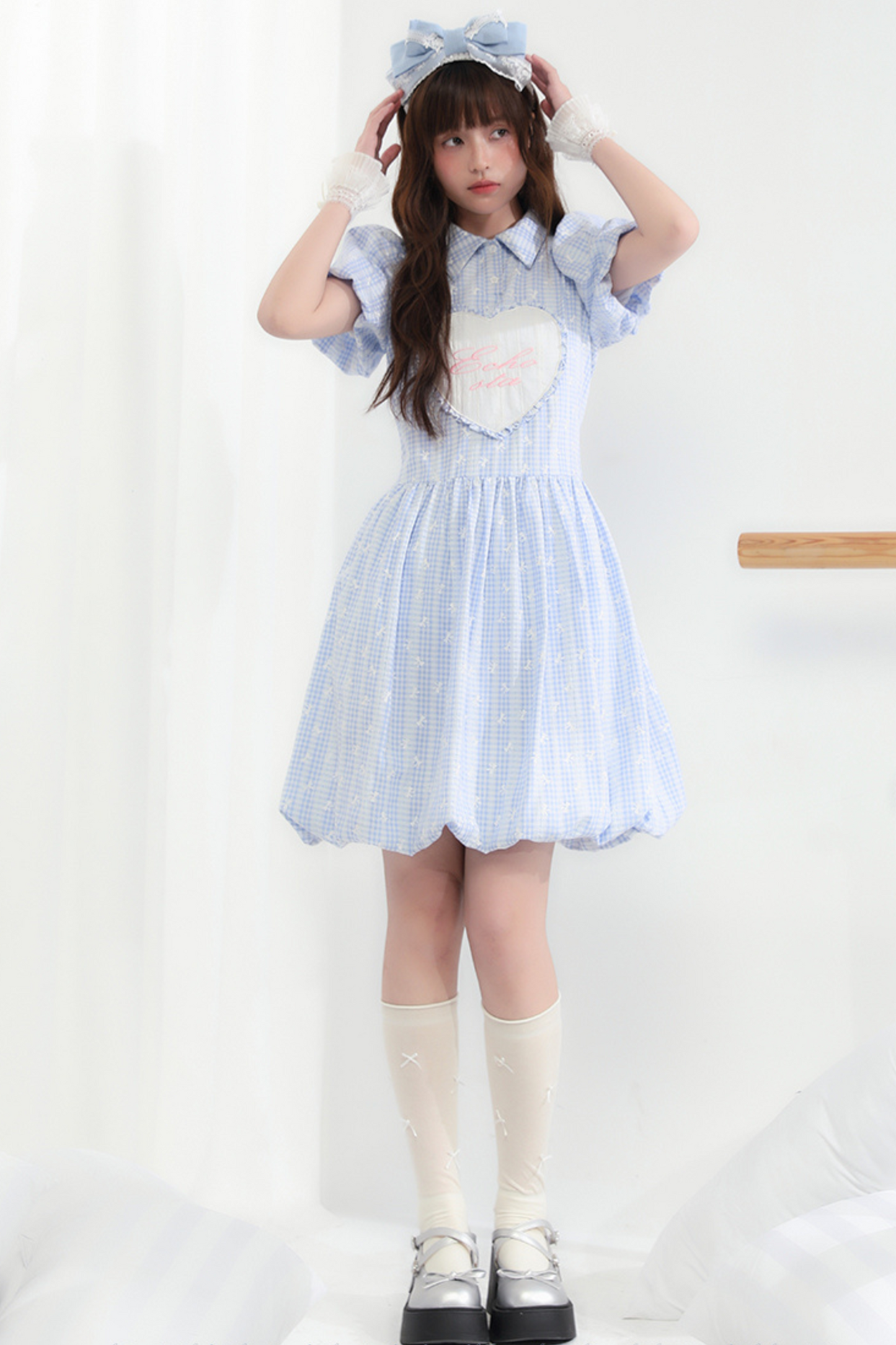 Prinzessin Blumenärmel Bubble Kleid Liebe