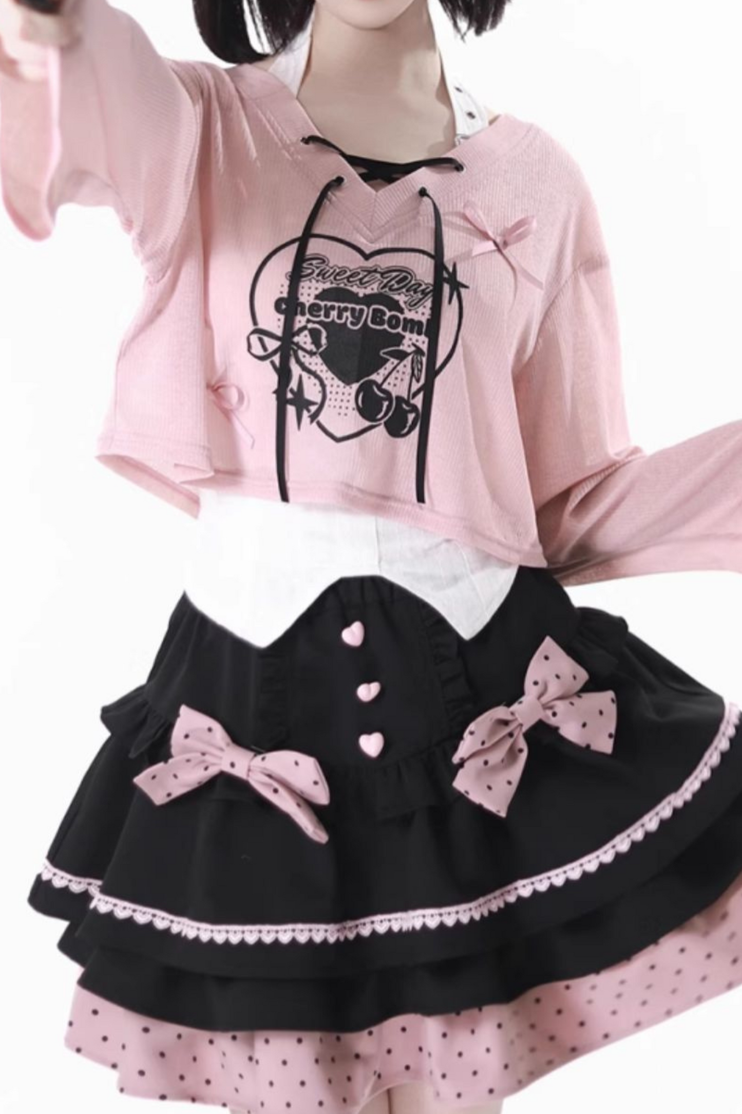 Berry Cake Camisole Skirt French Top + Ribbon Neck Halter