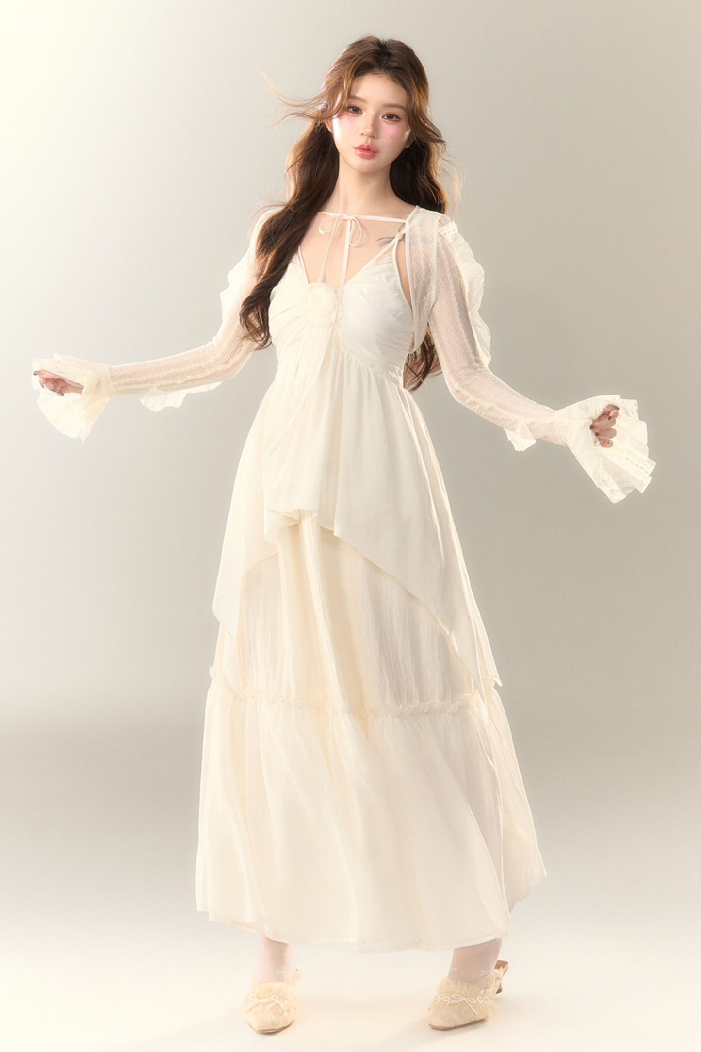 short French sheer cardigan