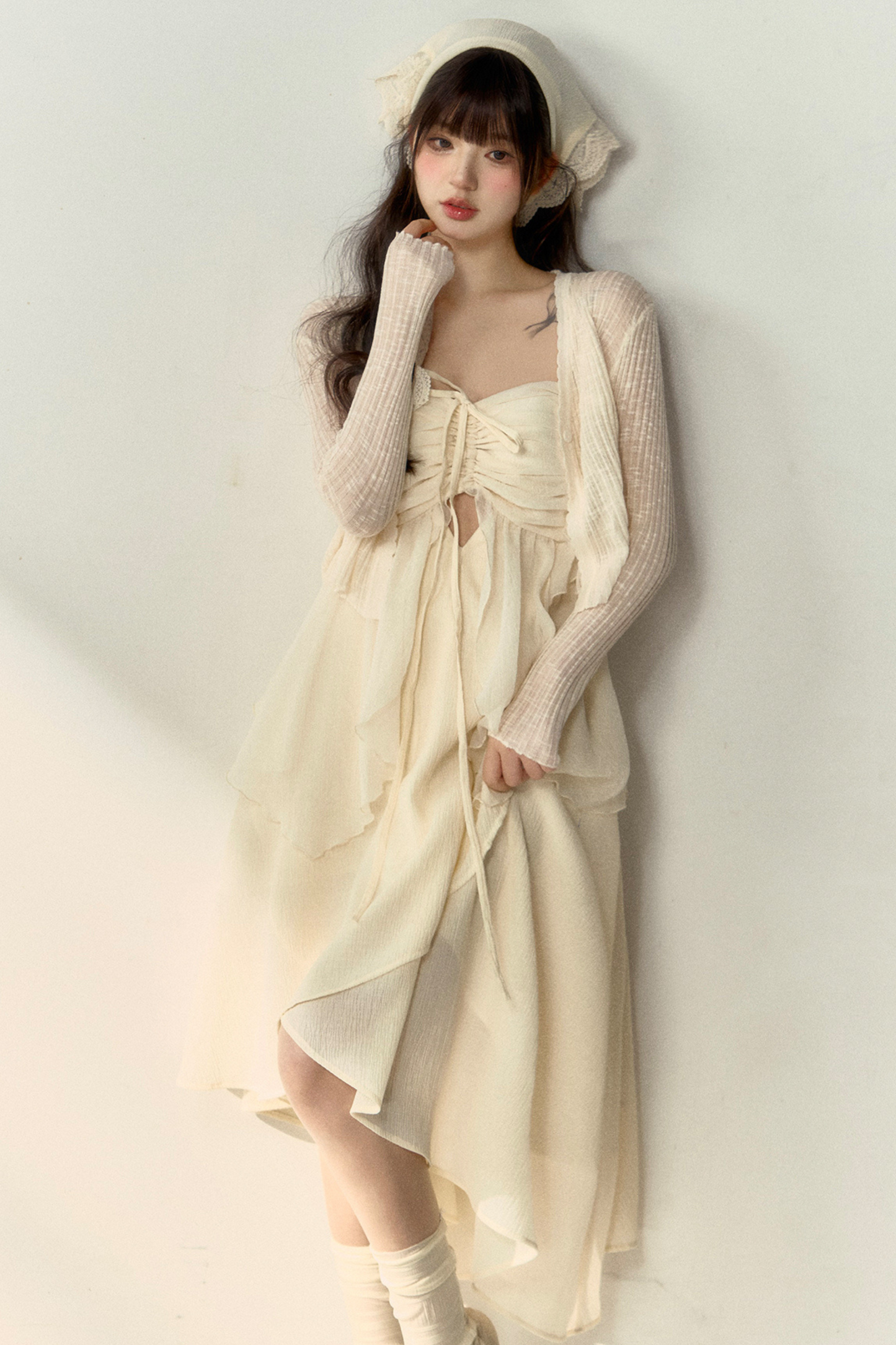 Wind Neck French + Seaside Kleid Neckholder Blume