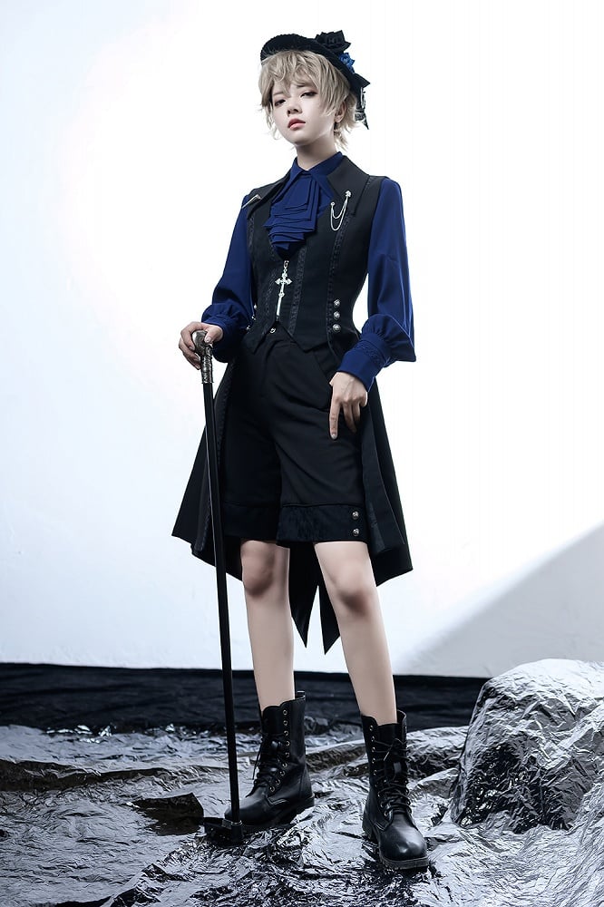 Lolita Waistcoat Tail Fashion Ouji Black