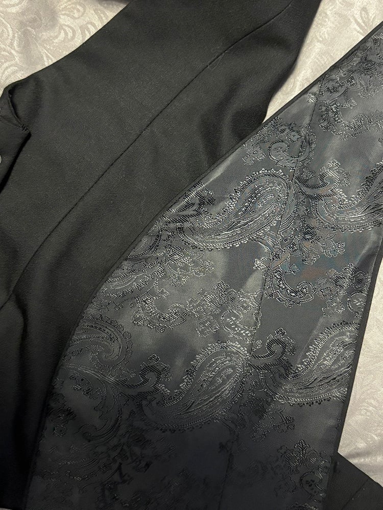 Black Ouji Neck Gothic Bunny at Halter Lolita Buckle Back Tailcoat with Bow Tail Waistcoat