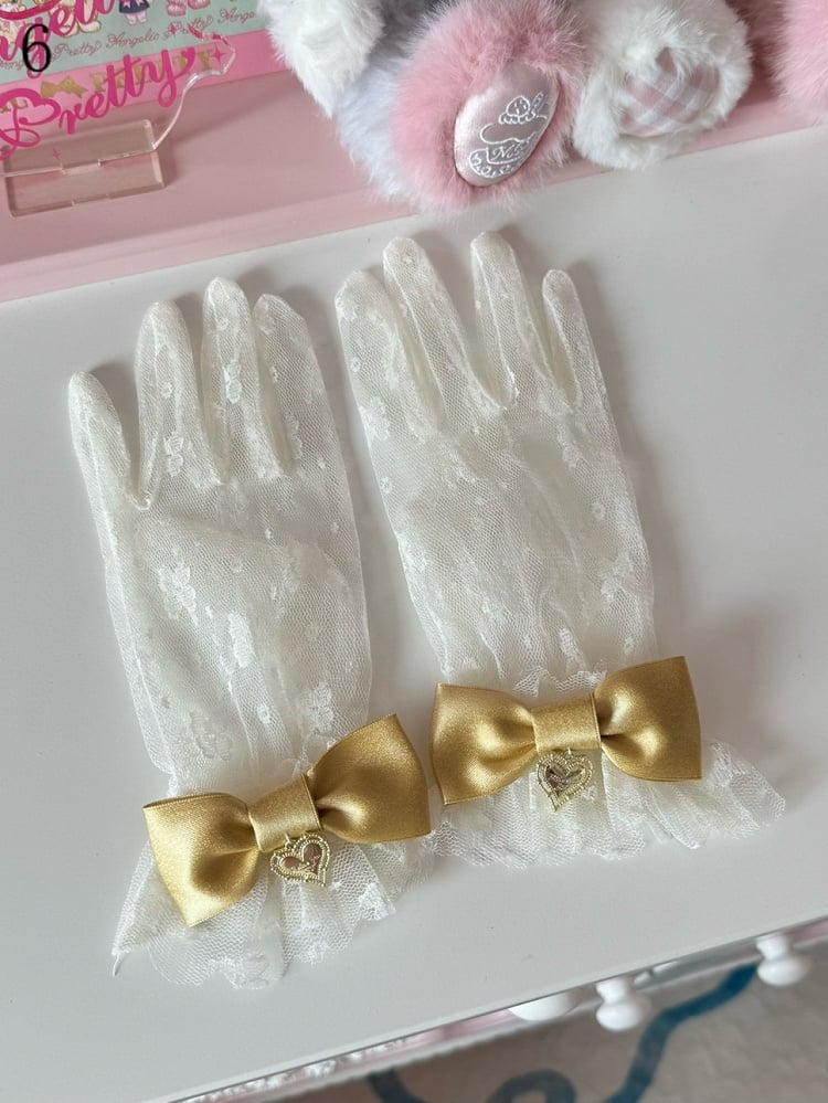 Crown/Heart Bowknot Lace Gloves Options Charm 16