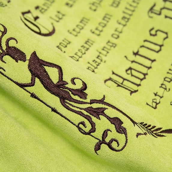 Vintage Green Gothic Lettering Embroidered Tote Bag with Chain Strap