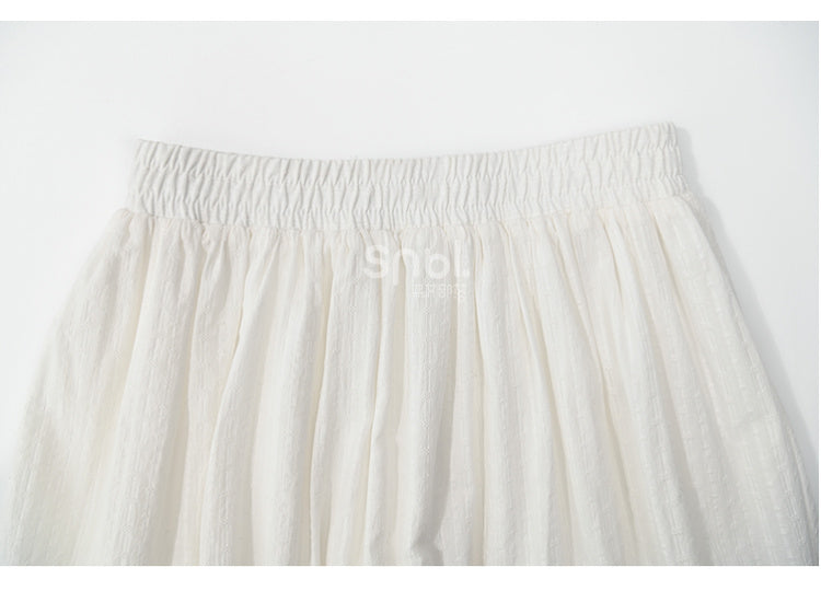 White High Waist Lace Trim Sweet Skirt Plaid Patchwork
