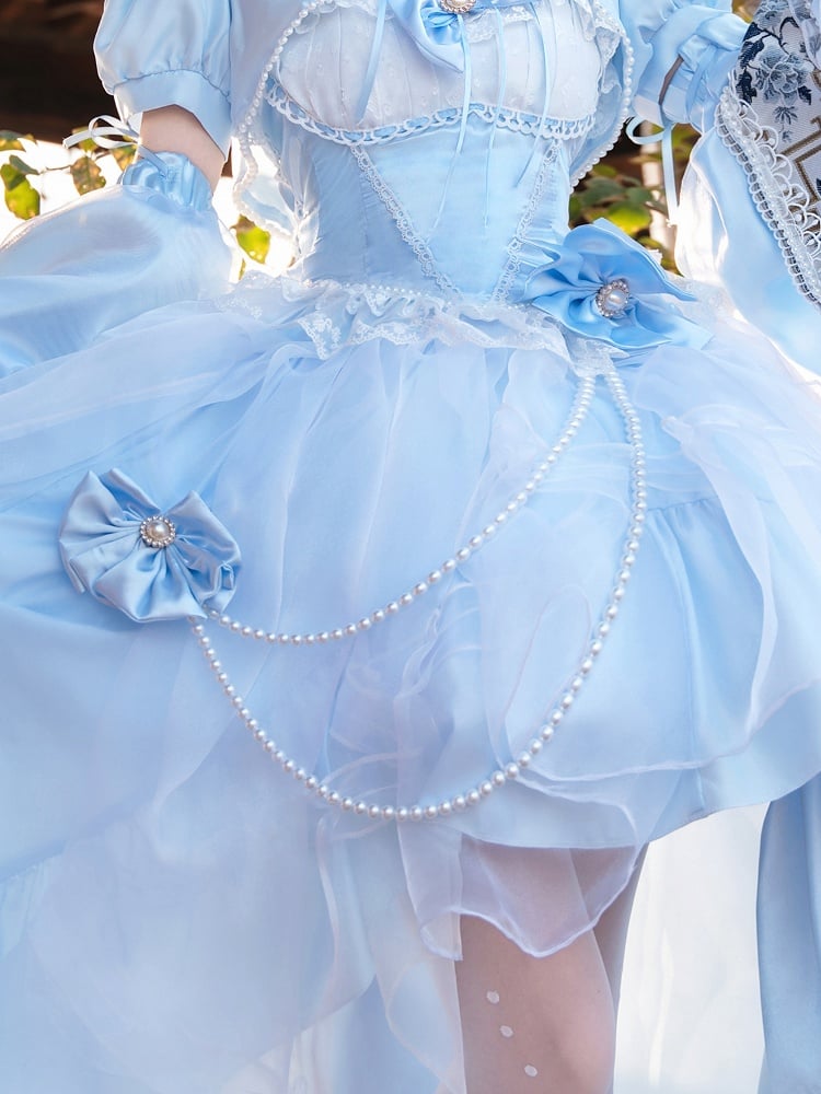 Dress Blue Bowknot Accessory Chain and Bead