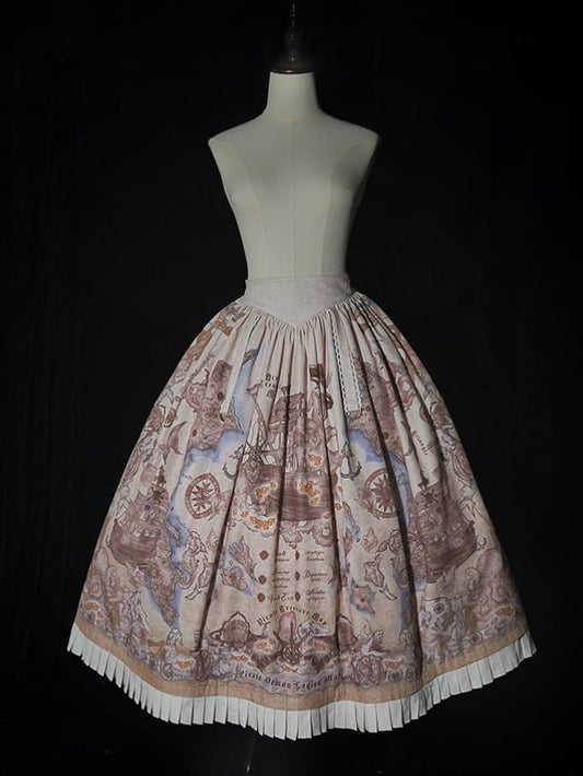 Pirate Skirt Print Waist Creamy Ship Lolita Belt Corset