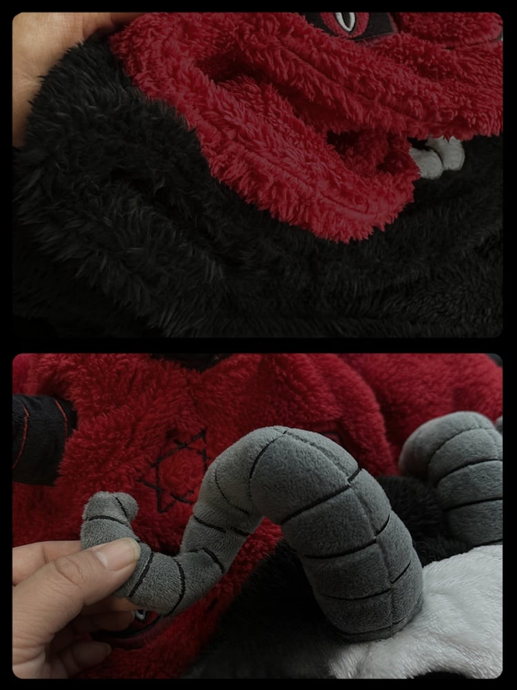 Red Devil Gothic Winter Plüsch Pyjama Nachthemd