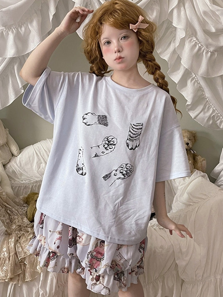 Kitty Claw Print Graphic T-shirt