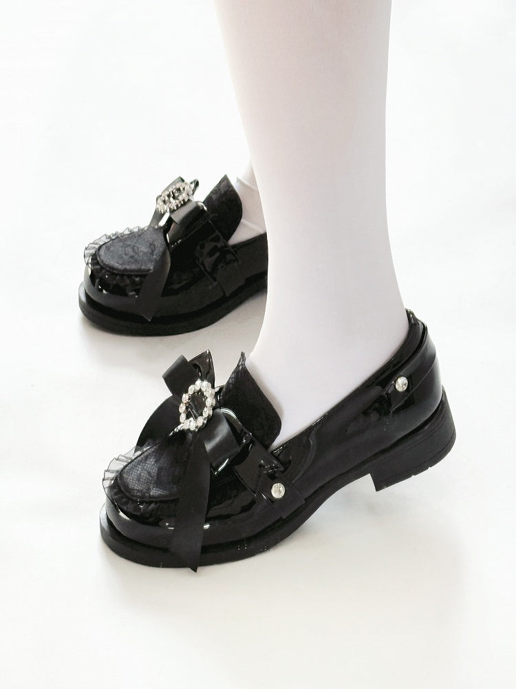Loafer bei Bow Kei Shoes Top Slip-in Fit Schwarz Jirai