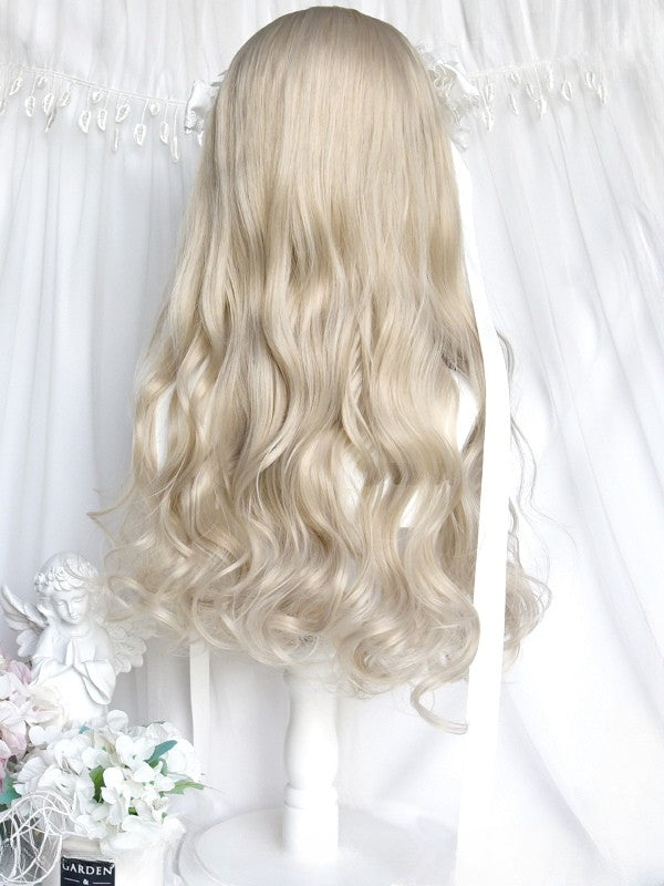 Wig 65CM Full Wavy Bangs Blonde With Length