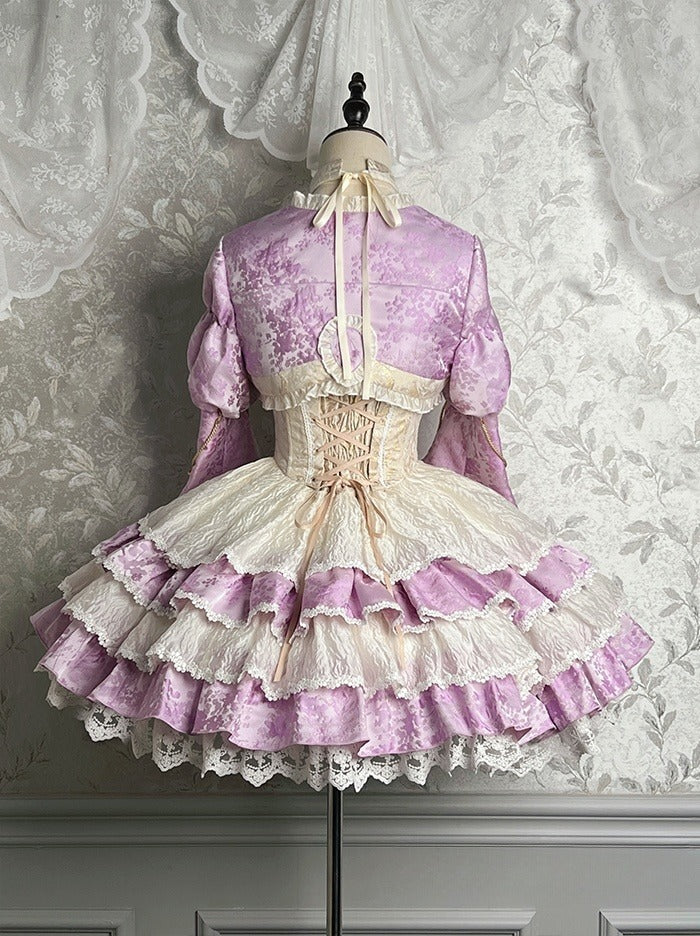 Jacquard Lila Bolero Roben Quaste