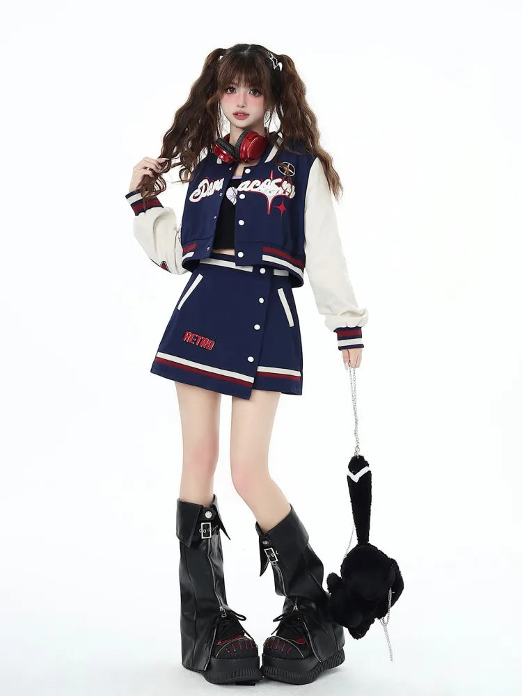 Skirt Mini High Blue Waist